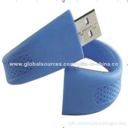 Silicone Bracelet USB Flash Drives, Customized Colors and Logos, Promotional Gifts